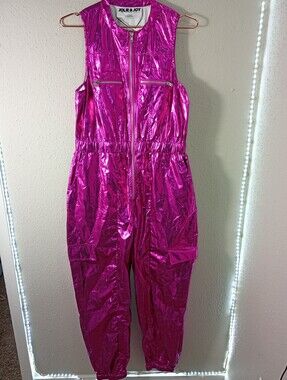 Jolie & Joy Metallic Pink One-Piece Jumpsuit Large
